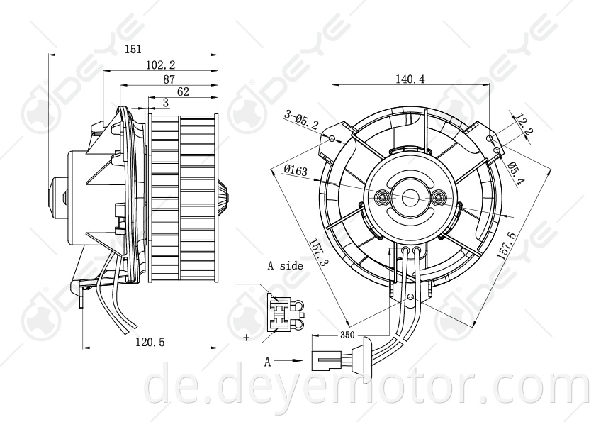 AY166100-0347 Gebläsemotor Klimaanlage für CHRYSLER PACIFICA TOWN COUNTRY DODGE CARAVAN